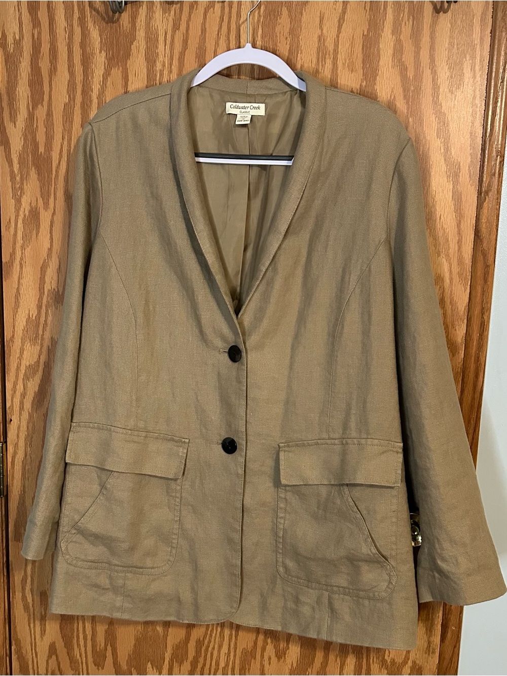 Coldwater Creek Classic 100% Linen Blazer Size 1X